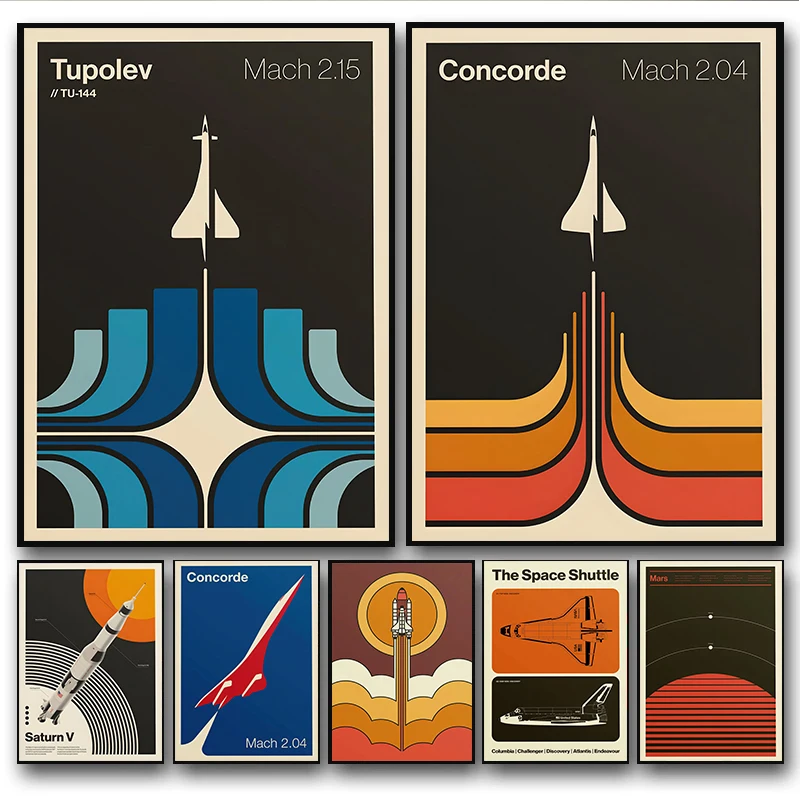 Star Map Poster - Minimalist İkonik Havacılık Süpersonik 2.04 Jet