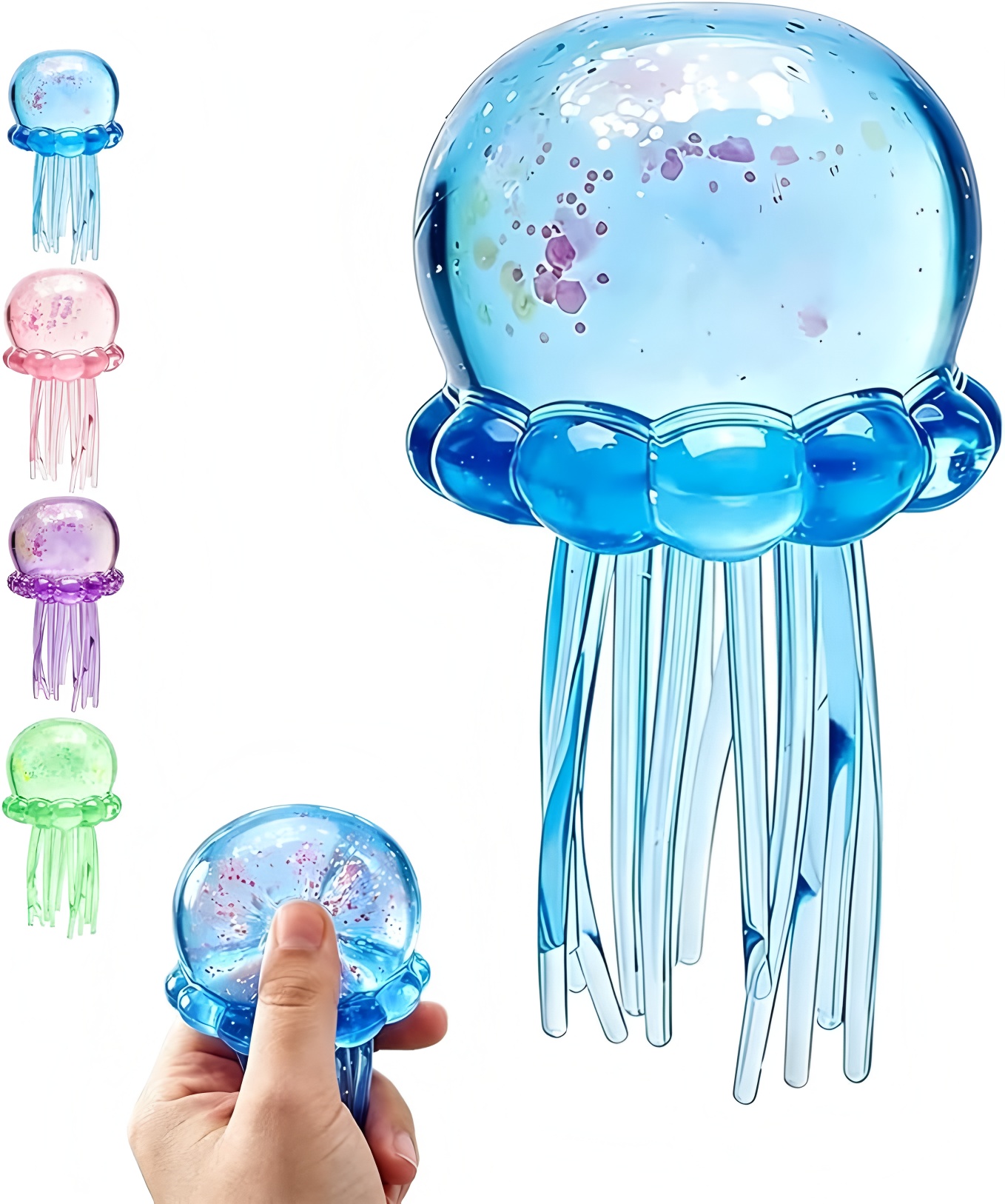 Crystal Growing Kit - Denizanası Şeklinde Sıkılabilir Oyuncak, Esnek Denizanası,