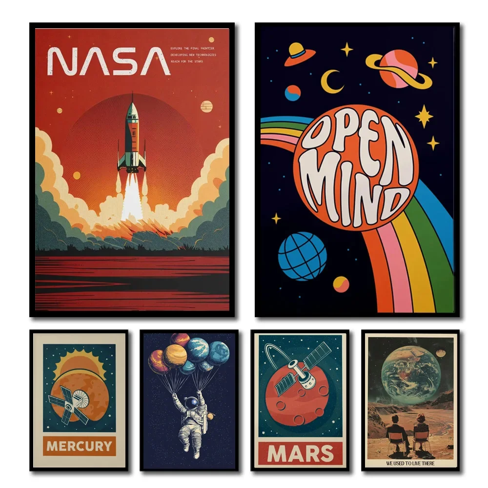 Star Map Poster - 1 adet Retro Güneş Sistemi Gezegen